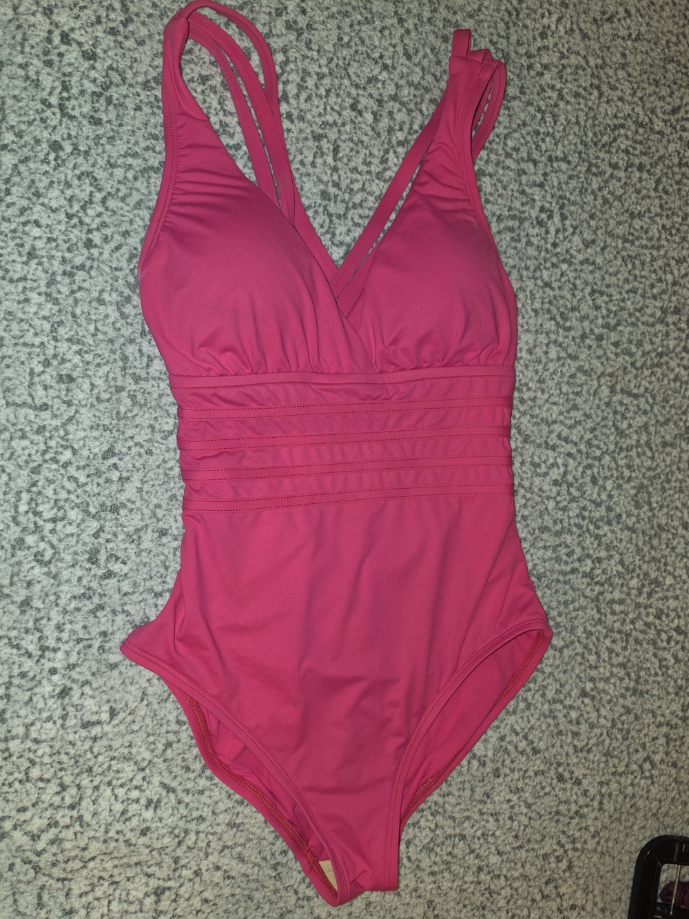 La Blanca Hot Pink V-Neck One-Piece Swimsuit